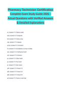 Pharmacy Technician Complete Exam Study Guide 2026&sol;2027 &vert; Practice Questions & Verified Answers