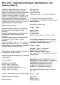 WGU C715 - Organizational Behavior Test Questions with Answers Rated A