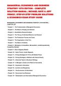 MANAGERIAL ECONOMICS AND BUSINESS STRATEGY 10TH EDITION &ndash; COMPLETE SOLUTION MANUAL &vert; MICHAEL BAYE & JEFF PRINCE &vert; STEP-BY-STEP PROBLEM SOLUTIONS & ECONOMICS EXAM STUDY GUIDE