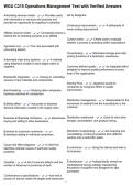 WGU C215 Operations Management Test with Verified Answers