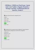 CHEM210 &sol; CHEM 210 Final Exam &vert; Latest  2026&ndash;2027 Update &vert; Organic Chemistry &vert;  Portage Learning &vert; Verified Questions &  Answers &vert; Grade A 