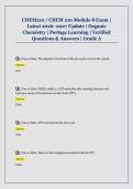 CHEM210 &sol; CHEM 210 Module 8 Exam &vert;  Latest 2026&ndash;2027 Update &vert; Organic  Chemistry &vert; Portage Learning &vert; Verified  Questions & Answers &vert; Grade A