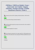 CHEM210 &sol; CHEM 210 Module 7 Exam &vert;  Latest 2026&ndash;2027 Update &vert; Organic  Chemistry &vert; Portage Learning &vert; Verified  Questions & Answers &vert; Grade A 