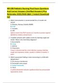NR-328 Pediatric Nursing Final Exam Questions  And Correct Answers &lpar;Verified Answers&rpar; Plus  Rationales 2025&sol;2026 Q&A &vert; Instant Download  Pdf 