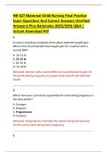 NR-327 Maternal-Child Nursing Final Practice  Exam Questions And Correct Answers &lpar;Verified  Answers&rpar; Plus Rationales 2025&sol;2026 Q&A &vert;  Instant Download Pdf 
