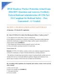 BNSF Roadway Worker Protection Actual Exam 2026&sol;2027&colon; Questions and Answers &lpar;Verified&rpar; &vert; Federal Railroad Administration 49 CFR Part 214 Compliant for Railroad Safety &ndash; Pass Guaranteed - A&plus; Graded