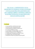 TDCJ EXAM &ndash; COMPREHENSIVE TEXAS  DEPARTMENT OF CRIMINAL JUSTICE EXAM PREP - ACTUAL EXAM PRACTICE QUESTIONS AND  100&percnt; VERIFIED CORRECT ANSWERS &vert; COMPLETE  EXAM PREP TESTBANK &vert; GUARANTEED PASS &vert;  INSTANT DOWNLOAD PDF 
