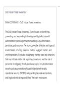 DoD Insider Threat Awareness EXAM ACTUAL EXAM ALL QUESTIONS AND CORRECT ANSWERS LATEST UPDATE THIS YEAR-JUST RELEASED