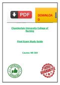 Chamberlain NR 509 Final Exam Study Guide&colon; Advanced Physical Assessment