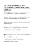 CFT CERTIFICATION BUNDLED 2026 QUESTIONS WITH ANSWERS 100&percnt; CORRECT GRADED A&plus;