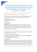 ATI Maternal-Child Nursing OB Detailed Answer Key Actual Exam 2026&sol;2027&colon; Questions and Answers with Detailed Rationales for Nursing Success &ndash; Pass Guaranteed - A&plus; Graded