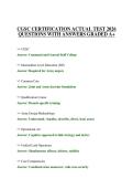 CGSC CERTIFICATION ACTUAL TEST 2026 QUESTIONS WITH ANSWERS GRADED A&plus;