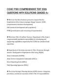 CGSC F100 COMPREHENSIVE TEST 2026 QUESTIONS WITH SOLUTIONS GRADED A&plus;