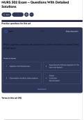 NURS 302 Exam &ndash; Questions With Detailed Solutions