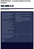 NURS 302 Exam &ndash; Accurate Solutions For Every Question