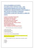 TEXAS BARBER LICENSING  EXAMINATION NEWEST 2025 &ndash; 2026  QUESTIONS FROM ACTUAL EXAMS  COMPLETE 100 QUESTIONS AND CORRECT  DETAILED ANSWERS &lpar;VERIFIED  ANSWERS&rpar; &vert;ALREADY GRADED A&plus;&vert;&vert;BRAND  NEW&excl;&excl; 