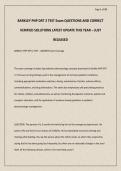 BARKLEY PNP DRT 2 TEST Exam QUESTIONS AND CORRECT  VERIFIED SOLUTIONS LATEST UPDATE THIS YEAR &ndash; JUST  RELEASED