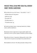 NSG527 FINAL EXAM PREP 2026 FULL REVIEW SHEET TESTED QUESTIONS