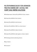 NU 578 PHARMACOLOGY FOR ADVANCED PRACTICE NURSES UNIT 1 ACTUAL TEST SCRIPT 2026 VERIFIED SOLUTIONS