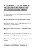 NU 578 PHARMACOLOGY FOR ADVANCED PRACTICE NURSES UNIT 1 CERTIFICATION EVALUATION 2026 SOLVED QUESTIONS