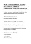 NU 578 PHARMACOLOGY FOR ADVANCED PRACTICE STUDY GUIDE 2026 COMPREHENSIVE ANSWERS ALREADY PASSED