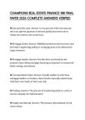 CHAMPIONS REAL ESTATE FINANCE 188 FINAL PAPER 2026 COMPLETE ANSWERS VERIFIED