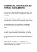 CHAMPIONS REAL ESTATE FINANCE 188 TEST PAPER 2026 STUDY GUIDE REVIEW
