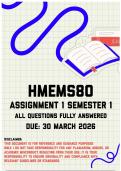 HMEMS80 Assignment 1 Semester 1 Memo &vert; Due 30 March 2026
