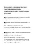 CHEM 103 LAB 2 CHEMICAL REACTION PRACTICE ASSESSMENT 2026 COMPREHENSIVE SCRIPT QUESTIONS AND SOLUTIONS