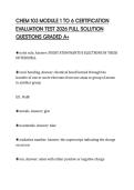 CHEM 103 MODULE 1 TO 6 CERTIFICATION EVALUATION TEST 2026 FULL SOLUTION QUESTIONS GRADED A&plus;