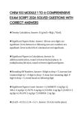 CHEM 103 MODULE 1 TO 6 COMPREHENSIVE EXAM SCRIPT 2026 SOLVED QUESTIONS WITH CORRECT ANSWERS