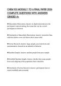 CHEM 103 MODULE 1 TO 6 FINAL PAPER 2026 COMPLETE QUESTIONS WITH ANSWERS GRADED A&plus;
