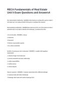 RECA Fundamentals of Real Estate Unit 5 Exam Questions and Answers