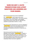 NURS 526 UNIT 2- ACUTE  PRESENTATIONS 2026 LATEST  QUESTIONS AND ANSWERS&vert; ACE  YOUR GRADES&period; 
