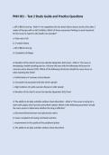 PNH 301 &ndash; Test 2 Study Guide and Practice Questions