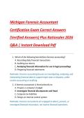 Michigan Forensic Accountant  Certification Exam Correct Answers  &lpar;Verified Answers&rpar; Plus Rationales 2026  Q&A &vert; Instant Download Pdf