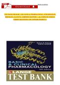 Basic and Clinical Pharmacology&comma; 15th Edition by Bertram G&period; Katzung &ndash; Test Bank Questions and Answers &vert; Chapters 1&ndash;66 Complete &lpar;A&plus; Grade&rpar;