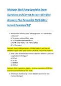 Michigan Well Pump Specialist Exam  Questions and Correct Answers &lpar;Verified  Answers&rpar; Plus Rationales 2026 Q&A &vert;  Instant Download Pdf