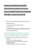 Michigan Lead Abatement Specialist  Advanced Exam Questions and Correct  Answers &lpar;Verified Answers&rpar; Plus Rationales  2026 Q&A &vert; Instant Download Pdf