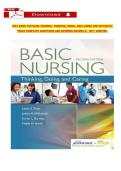 Basic Nursing&colon; Thinking&comma; Doing&comma; and Caring&comma; 2nd Edition by Treas &ndash; Test Bank Questions and Answers &vert; Complete &lpar;A&plus; Grade&rpar;