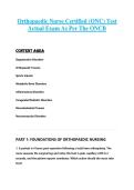 Orthopaedic Nurse Certified &lpar;ONC&rpar; Test  Actual Exam As Per The ONCB 