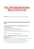 New York State Board Exam  History Of New York 