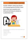 NUR2811 Midterm Latest Exam Review  ICHS Nursing Capstone &lpar;NUR2811&rpar; Exam  QUESTIONS AND ANSWERS WITH  DETAILED RATIONALES GRADED A&plus;  GUARANTEED PASS 