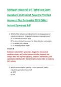 Michigan Industrial IoT Technician Exam  Questions and Correct Answers &lpar;Verified  Answers&rpar; Plus Rationales 2026 Q&A &vert;  Instant Download Pdf