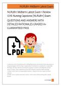 NUR2811 Midterm Latest Exam 1 Review  ICHS Nursing Capstone &lpar;NUR2811&rpar; Exam  QUESTIONS AND ANSWERS WITH  DETAILED RATIONALES GRADED A&plus;  GUARANTEED PASS 