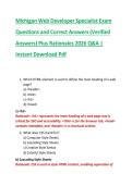 Michigan Web Developer Specialist Exam  Questions and Correct Answers &lpar;Verified  Answers&rpar; Plus Rationales 2026 Q&A &vert;  Instant Download Pdf 