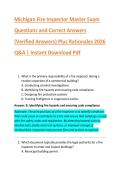 Michigan Fire Inspector Master Exam  Questions and Correct Answers  &lpar;Verified Answers&rpar; Plus Rationales 2026  Q&A &vert; Instant Download Pdf 