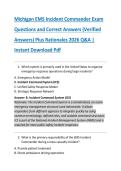 Michigan EMS Incident Commander Exam  Questions and Correct Answers &lpar;Verified  Answers&rpar; Plus Rationales 2026 Q&A &vert;  Instant Download Pdf 