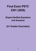 PSYC 2301 Final Exam PDF &ndash; Complete Study Guide & Exam Prep
