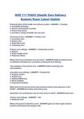 NUR 111 PittCC &lpar;Health Care Delivery System&rpar; Exam Latest Update